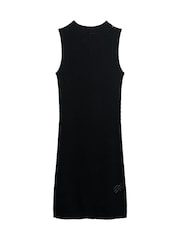 Superdry Black 100% Cotton Chevron Crochet Mini Dress - Image 4 of 6