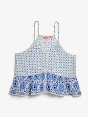 Superdry Blue Off Vintage Ladder Trim Cami Top - Image 7 of 8