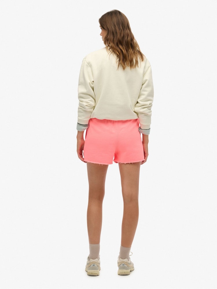 Superdry Pink Bolt Essential Logo 100% Cotton Shorts - Image 2 of 5