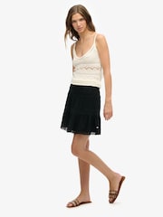 Superdry Black Ibiza Lace Mix 100% Cotton Mini Skirt - Image 3 of 7