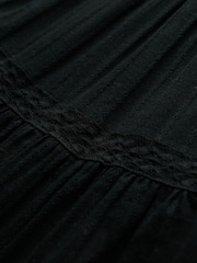 Superdry Black Ibiza Lace Mix 100% Cotton Mini Skirt - Image 7 of 7