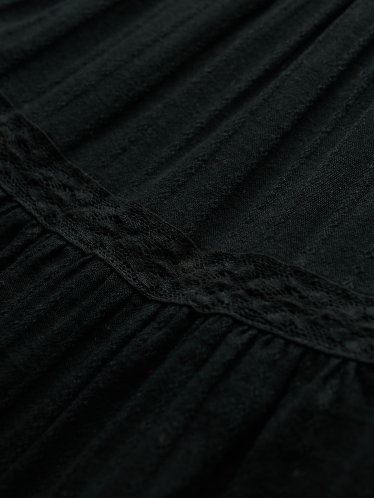 Superdry Black Ibiza Lace Mix 100% Cotton Mini Skirt - Image 7 of 7