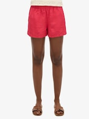 Superdry Orange Drawstring 100% Linen Shorts - Image 1 of 5