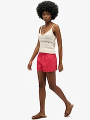 Superdry Orange Drawstring 100% Linen Shorts - Image 4 of 5