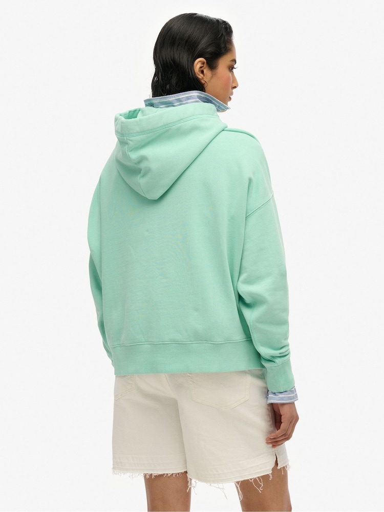 Superdry Green Essential Logo Zip Hoodie - Image 3 of 6