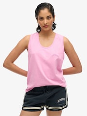 Superdry Pink 100% Cotton Essential Logo Vest - Image 1 of 5