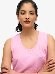 Superdry Pink 100% Cotton Essential Logo Vest - Image 3 of 5