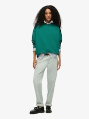 Зеленый - Толстовка Superdry Oversized Essential Logo Crew из 100% хлопка - Изображение 3 из 7