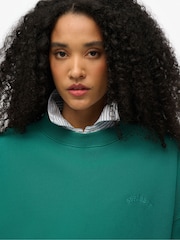 Зеленый - Толстовка Superdry Oversized Essential Logo Crew из 100% хлопка - Изображение 4 из 7