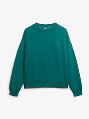 Зеленый - Толстовка Superdry Oversized Essential Logo Crew из 100% хлопка - Изображение 5 из 7