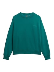 Зеленый - Толстовка Superdry Oversized Essential Logo Crew из 100% хлопка - Изображение 6 из 7