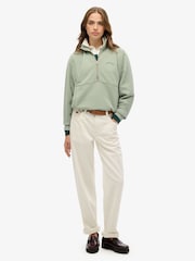 Superdry Green Green Active Tech Logo Relaxed Half Zip Sweatshirt - Image 3 of 6