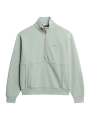 Superdry Green Green Active Tech Logo Relaxed Half Zip Sweatshirt - Image 6 of 6