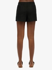 Superdry Black Drawstring 100% Linen Shorts - Image 6 of 6