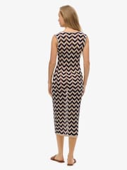 Superdry Blue Zig Zag Knit Midi Dress - Image 2 of 4