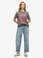 Superdry Grey Embellish Varsity Relaxed T-Shirt - Image 2 of 7