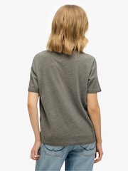 Superdry Grey Embellish Varsity Relaxed T-Shirt - Image 3 of 7