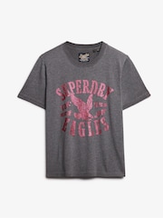 Superdry Grey Embellish Varsity Relaxed T-Shirt - Image 6 of 7