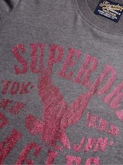 Superdry Grey Embellish Varsity Relaxed T-Shirt - Image 7 of 7