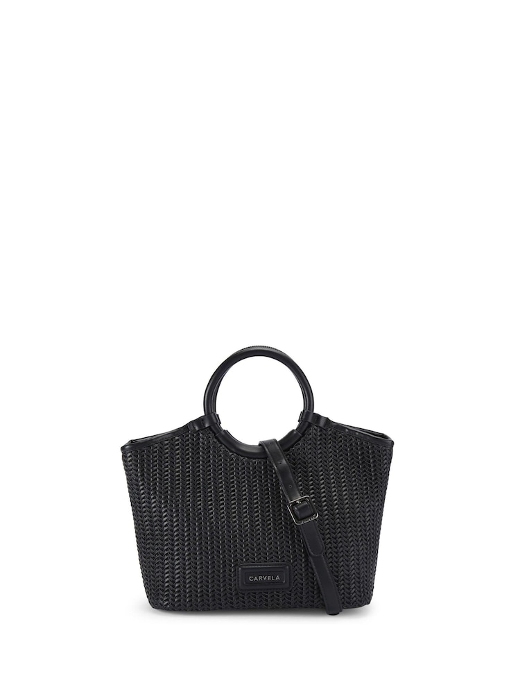 Carvela Sardinia Midi Weave Black Bag - Image 1 of 4