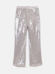 Mint Velvet Grey Sequin Wide Trousers - Image 5 of 6