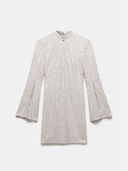 Mint Velvet Grey Split Sleeve Sequin Mini Dress - Image 6 of 7