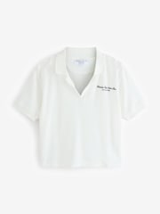 Sporty & Rich White Eden Script Terry Polo Shirt - Image 7 of 12