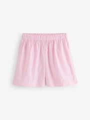Sporty & Rich Pink Eden Script Poplin Shorts - Image 1 of 7