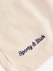 Sporty & Rich Cream Eden Crest Embroidered Disco Shorts - Image 3 of 7