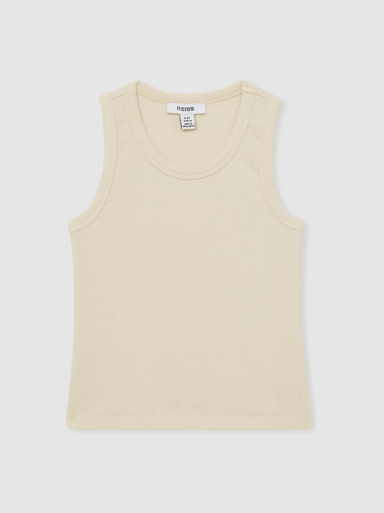 Reiss Lemon Violet 4-9 yrs Cotton Blend Ribbed Vest - Image 2 of 4