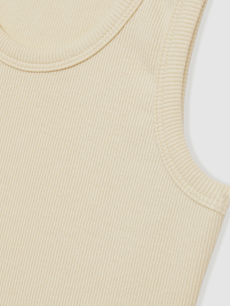 Reiss Lemon Violet 4-9 yrs Cotton Blend Ribbed Vest - Image 4 of 4