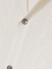 Reiss White Kipling Textured-Knit Short-Sleeve Shirt - Image 5 of 5