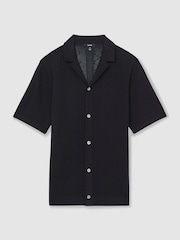 Laivasto - Reiss Kipling Textured-Knit Short-Sleeve Shirt - Kuva 2 / 6