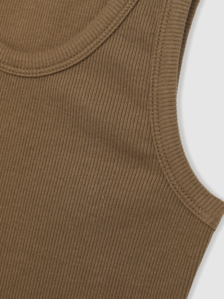 Reiss Khaki Violet 9-13 yrs Cotton Blend Ribbed Vest - Image 4 of 4