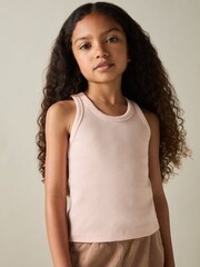 Reiss Multicolour Violet Stretch Cotton Ribbed Vests 3 Pack - Image 3 of 5