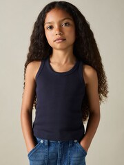 Reiss Multicolour Violet Stretch Cotton Ribbed Vests 3 Pack - Image 4 of 5
