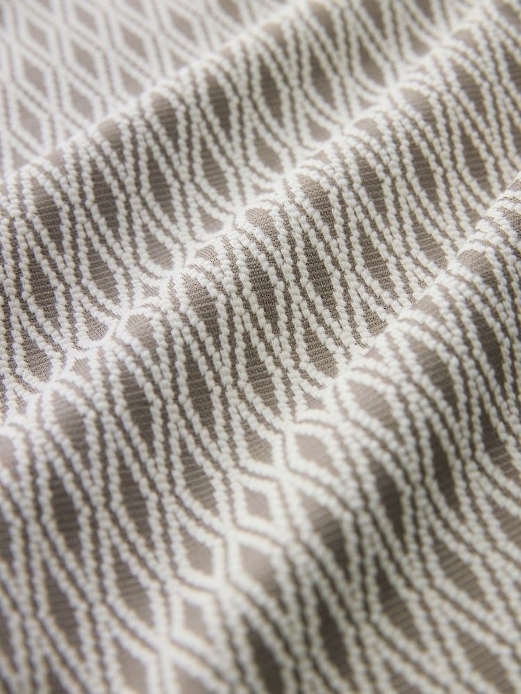 Géométrique neutre - Cuban Col Textured Jersey Manches courtes Chemises - Image 7 of 8