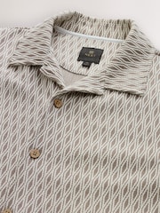 Géométrique neutre - Cuban Col Textured Jersey Manches courtes Chemises - Image 8 of 8