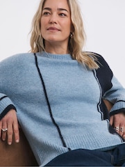 JD Williams Blue Colour Block Jumper - Image 1 of 4