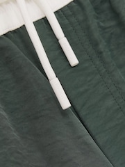 Reiss Dark Green/White Cano Colour-Block Piped-Trim Swim Shorts - Image 5 of 5