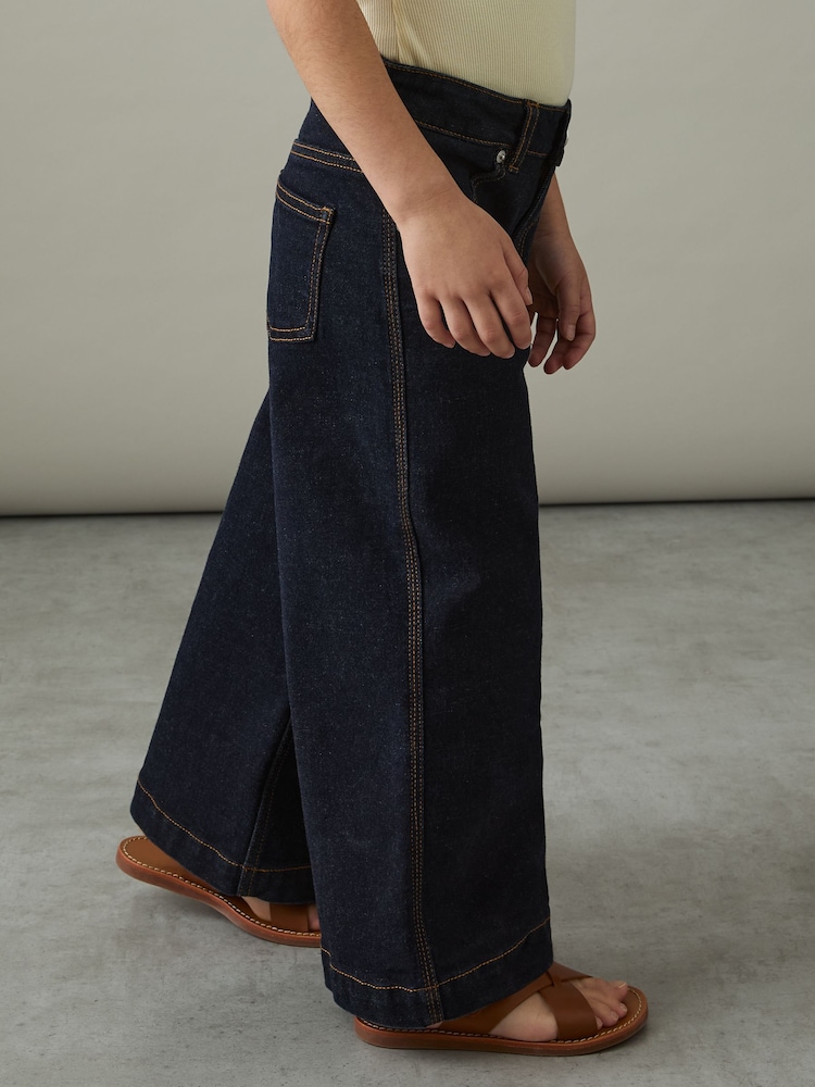 Reiss Indigo Myrtle 9-13 yrs Wide-Leg Jeans - Image 1 of 4 Reiss Indigo Myrtle 9-13 yrs Wide-Leg Jeans - Image 1 of 4