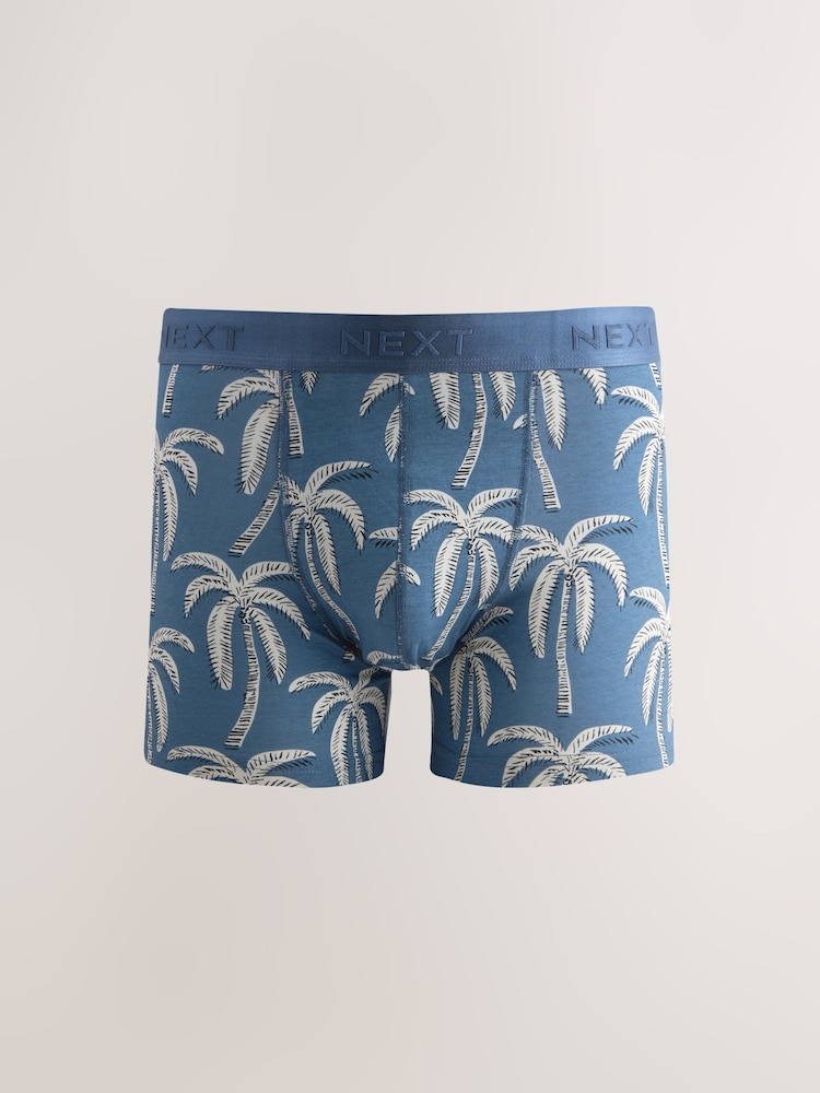 Blue/Green/Pink Palm Print 4 pack Trunks Boxers - Image 4 of 8