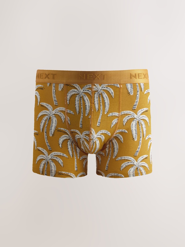 Blue/Green/Pink Palm Print 4 pack Trunks Boxers - Image 5 of 8
