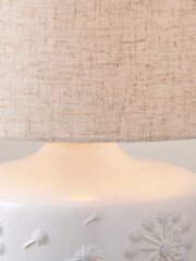 Pacific White Floral Print Ceramic Table Lamp - Image 2 of 6