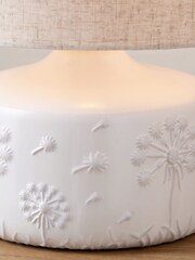 Pacific White Floral Print Ceramic Table Lamp - Image 3 of 6