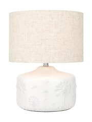 Pacific White Floral Print Ceramic Table Lamp - Image 6 of 6
