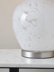Pacific White Speckled Glass Table Lamp - Image 2 of 6