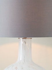 Pacific White Speckled Glass Table Lamp - Image 4 of 6