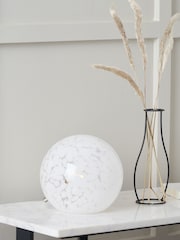 Pacific White Speckled Glass Spherical Table Lamp - Image 1 of 6