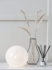 Pacific White Speckled Glass Spherical Table Lamp - Image 2 of 6